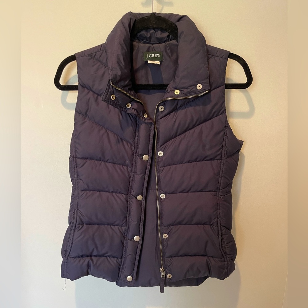 J Crew Puffer Vest Navy Size XS